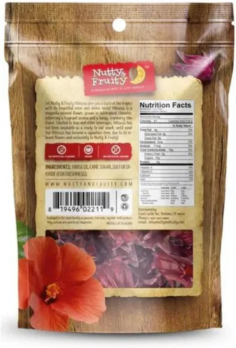 Vista 2 de Nutty & Fruity - Flor de hibisco seca y comestible, aperitivo saludable, sin OMG, vegano, sin gluten (5 onzas)