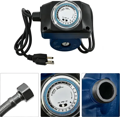 Vista 5 de Bomba de circulación/recirculación de agua caliente de 115 V con temporizador, bomba de circulación de 3 velocidades, máx. Q/H: 8.4 GPM/16.7 pies