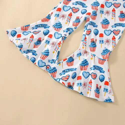 Vista 22 de Eadrioss Ropa para bebé niña pequeña, traje de campana de manga corta, camisa de flores para niños, pantalones florales acampanados, ropa de verano