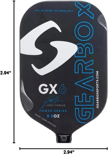 Vista 4 de Gearbox Paleta de pickleball de fibra de carbono GX6