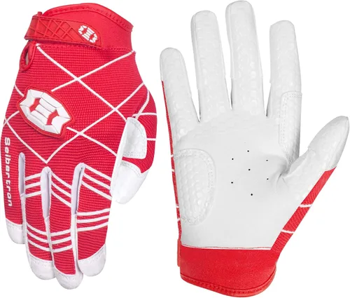 Vista 5 de Seibertron B-A-R PRO 2.0 - Guantes insignia de bateo para béisbol, sóftbol y Teeball, con super agarre, ajuste de dedo, múltiples tamaños 11 + 5