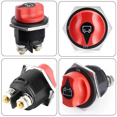 Vista 2 de Interruptor de batería de coche 12-48V Max 32V 200A Cont 300A INT Interruptor de desconexión de alimentación de batería Aislador de batería Master