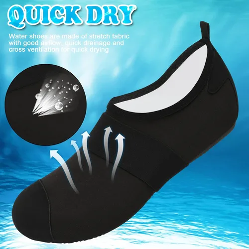 Vista 5 de VIFUUR Zapatos de agua para mujer y hombre, calcetines de agua descalzos para yoga, interiores y exteriores, playa, natación, surf, ejercicio