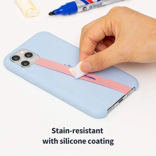 Vista 5 de Sinjimoru Correa elástica de silicona para teléfono, soporte de agarre flexible y elástico para iPhone y Android, bucles de teléfono seguros