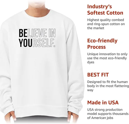 Vista 7 de Sudadera de forro polar de esponja Believe in Yourself - Regalo para hombres - Regalo de amor propio