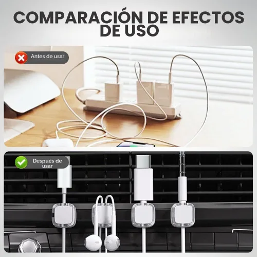Vista 2 de Paquete de 6 clips magnéticos para organizar cables, nuevo organizador de cables magnéticos 2024, soporte de almacenamiento de cables de carga USB