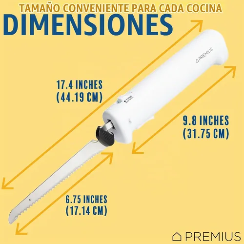 Vista 8 de Cuchillo eléctrico profesional inalámbrico recargable de fácil corte, cuchillas de acero inoxidable dentadas recíprocas, liberación de gatillo