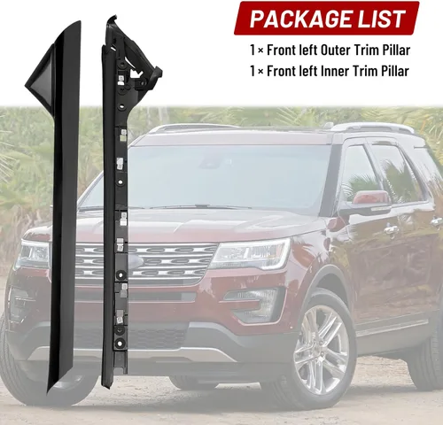 Vista 6 de Moldura de parabrisas, panel exterior e interior del lado del conductor delantero izquierdo compatible con Ford Explorer 2011-2019 BB5Z7803136AA