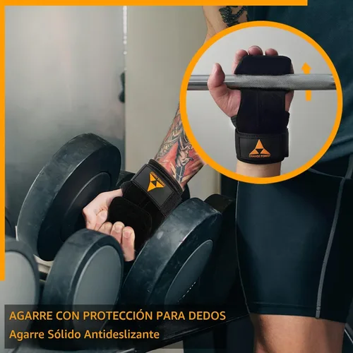 Vista 5 de Correa de muñeca de levantamiento de pesas con cuero de doble capa, neopreno acolchado para levantamiento de pesas para levantamiento de pesas