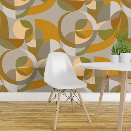 Vista 3 de Spoonflower Mid Century Modern Pre-Pasted Removable Wallpaper Sample 12" x 24" Era 1950S 1960S Look Water-activated, simple to install and