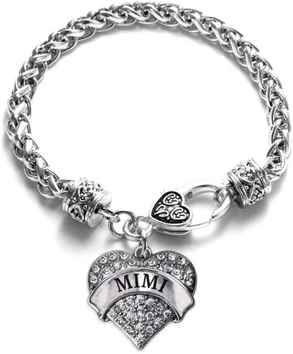 Vista 87 de Pulsera de plata con dije de corazón pavé con joyas de circonita cúbica