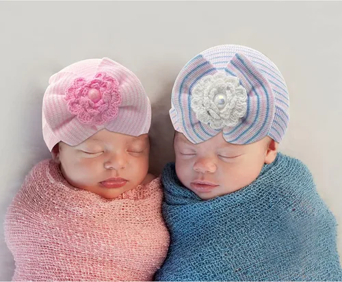 Vista 5 de Ever Fairy - Gorro para bebé recién nacido, gorro de bebé con lazo grande, diseño de nudo suave