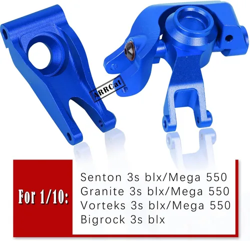 Vista 2 de Pieza de mejoras para 1/10 Senton/Granito/BigRock/Vorteks 3S Blx MEGA550 4X4, bloque de dirección frontal de aluminio, nudillos, cubos C, bloques