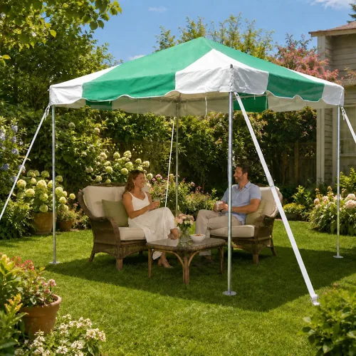 Vista 34 de Party Tents Direct Carpa para Fiesta de 20x30 - Marco de Acero - Gazebo al Aire Libre, Pabellón, Sombrilla para Sol, Refugio para Acampada - Verde