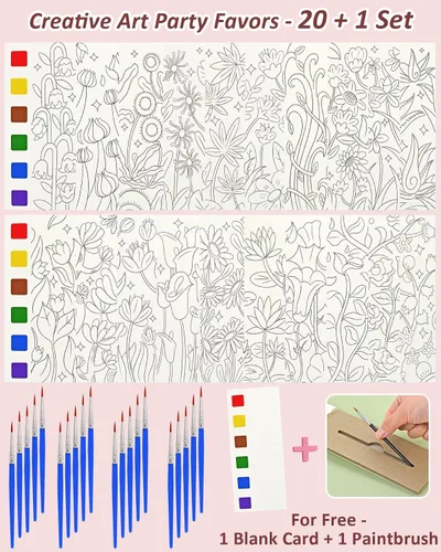 Vista 5 de Vileafy Libro de pintura de acuarela de flores de primavera para adultos y niños, pintura sin desorden con actividad artística acuática, diversión