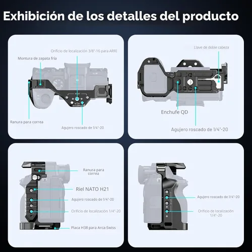 Vista 2 de SmallRig HawkLock - Jaula completa de liberación rápida para Sony Alpha 7R V/Alpha 7 IV/Alpha 7S III/Alpha 1/Alpha 7R IV/Alpha 7 V, placa