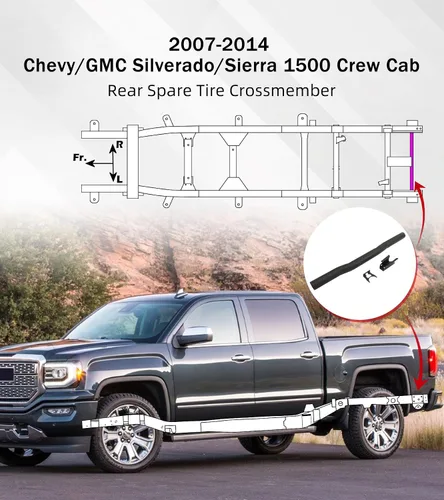 Vista 6 de ELITEWILL Soporte de marco trasero para neumático de repuesto para Chevy Silverado 2007-2016 y GMC Sierra 1500 2500 3500