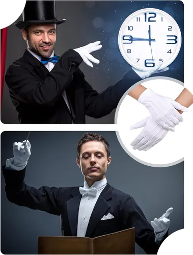 Vista 6 de SATINIOR 12 pares de guantes de vestir de elastano para disfraz formal de guardia
