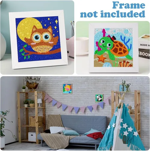Vista 5 de Labeol Kits de arte de diamantes para niños, manualidades para niñas de 6 a 8 a 10 a 12 años, fáciles de hacer tú mismo, creativas calcomanías