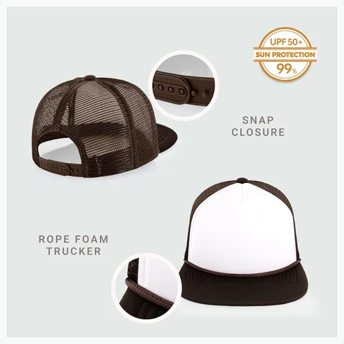 Vista 2 de CHOK.LIDS Flat Bill - Gorra de béisbol de malla de ala plana para hombres y mujeres, ajustable, con cierre a presión