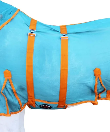 Vista 4 de Challenger Caballo Malla Verano Hoja Primavera Mosca Hoja de flujo de aire Cuello Turquesa Naranja 73151