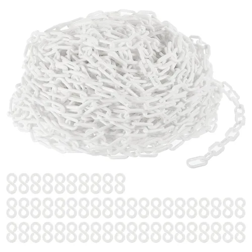 Vista 16 de PATIKIL Eslabones de Cadena de Plástico, Cadenas de Seguridad de 200 Pies, Cadenas de Plástico Negro para Barreras, Control de Multitudes, Líneas