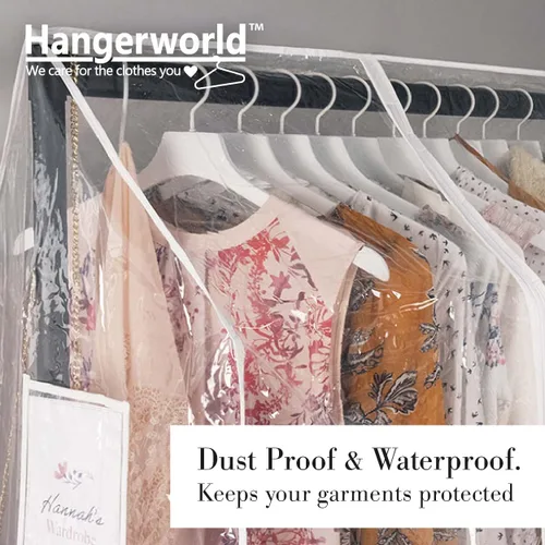 Vista 5 de HANGERWORLD - Funda para ropa de 3 pies para armario abierto, transparente a prueba de ducha, solo funda