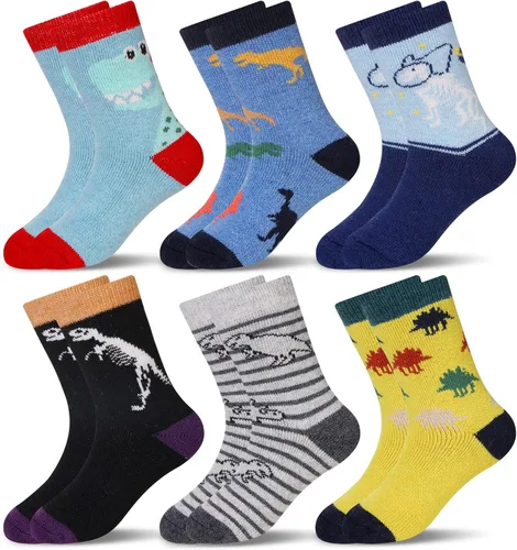 Vista 7 de Eocom 6 pares de calcetines de invierno cálidos de lana para niños y niñas