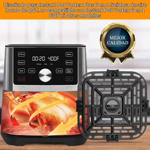 Vista 7 de Piezas de repuesto para freidora de aire Instant Pot Vortex Plus 6 en 1, horno freidora de aire de 4 cuartos de galón, 7.5 x 7.5 pulgadas cuadrada
