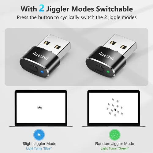 Vista 2 de AUEDROT Mouse Jiggler Mouse Jiggler Indetectable USB Movedor de Ratón con Botón de Interruptor, Mouse Wiggler Automático con 2 Modos Jiggle