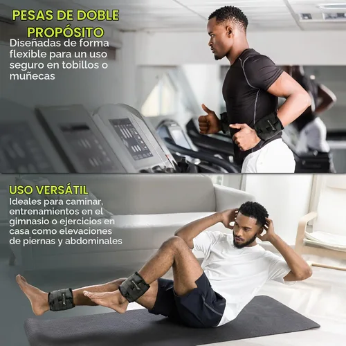 Vista 5 de Prosource Ankle/Wrist and Arm/Leg Weights Set of 2, Adjustable Strap 1 lb-5 lb, Adjustable Weight 15 lb, 10 lb, 7 lb for Men and Women