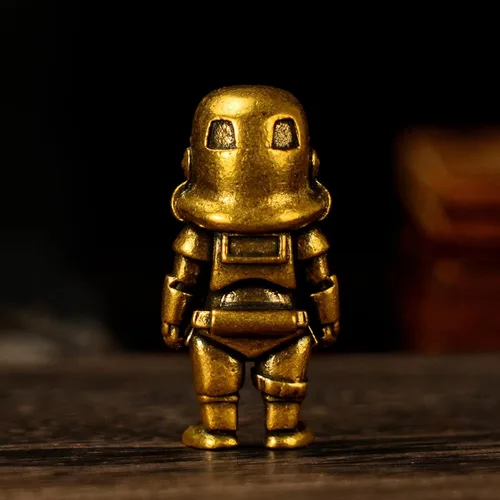 Vista 4 de CHOVY Figura de robot de latón antiguo, decoración retro de latón macizo pesado, escultura de arte biomecánica para coleccionistas, regalo Steampunk