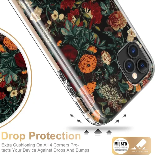 Vista 4 de ESDOT - Funda para iPhone 12 Pro Max con protector de pantalla integrado, funda de grado militar con diseño de moda para mujeres y niñas, funda