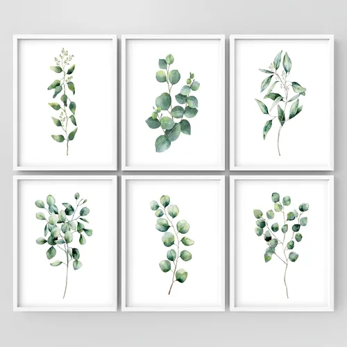 Vista 80 de Juego de galería de collage enmarcado para pared, diseño de plantas de flores de William Morris, ilustraciones de naturaleza silvestre, moderno