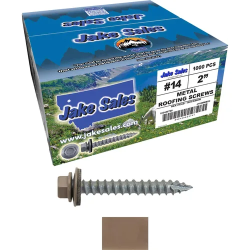 Vista 238 de TORNILLOS PARA TECHOS DE METAL #14: (250) Tornillos x 1" ABC GRIS Tornillo para techo de chapa metálica con cabeza hexagonal y arandela.