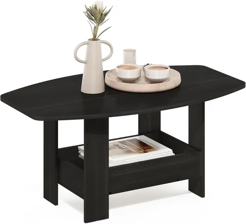 Vista 10 de Furinno Mesa de Café Básica, Mesa de Centro Moderna de 2 Niveles con Estante Abierto, Mesa Auxiliar de Fácil Montaje, para Sala de Estar