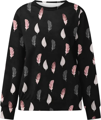 Vista 5 de Suéter con abertura lateral para mujer, bonito estampado gráfico de Navidad, suéter ligero y holgado para descansar
