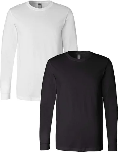Vista 142 de Canvas Filmore 3501 - Camiseta de 4.2 onzas para hombre manga larga (1) Ceniza + (1) Jaspeado atlético