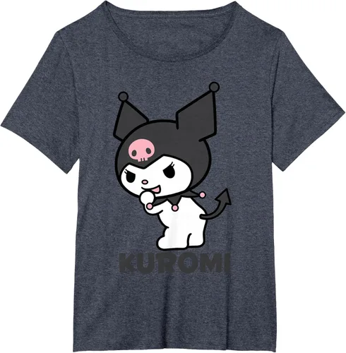 Vista 51 de Sanrio Kuromi - Camiseta con logotipo en la parte trasera Gris Oscuro