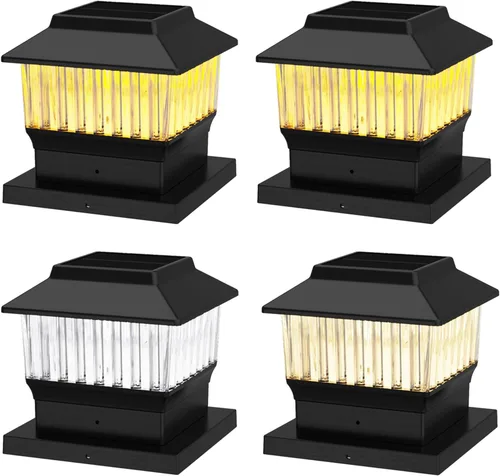 Vista 13 de Luces solares para tapa de poste (paquete de 2) – LED blanco cálido de 25 lúmenes, se adapta a 3.5 x 3.5 pulgadas y 4 x 4 pulgadas de madera/vinilo