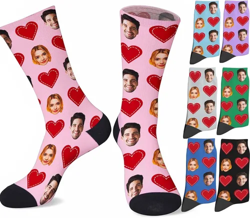 Vista 7 de D-Story Custom Face Socks with Photo Novelty Crew Sock Personalized Gift 01
