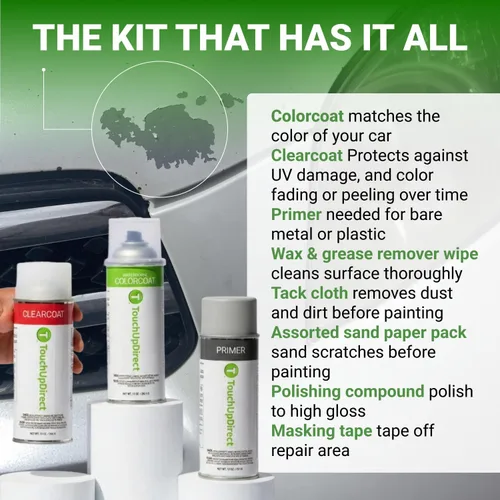Vista 26 de TouchUpDirect 300 Alpine White III - Aerosol de pintura de retoque compatible con BMW Exact Match - Kit esencial