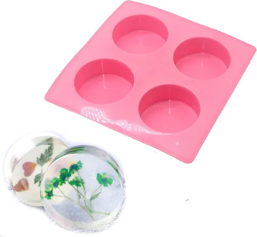 Vista 2 de X-Haibei Molde de silicona redondo circular, moldes básicos de barra de loción de jabón liso cilíndrico, molde redondo para hacer jabón, diámetro