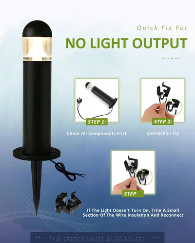 Vista 8 de 2 paquetes de luces de paisaje de bajo voltaje para caminos, luz de bolardo LED de 12V IP67 impermeable, luces cableadas para entrada al aire libre