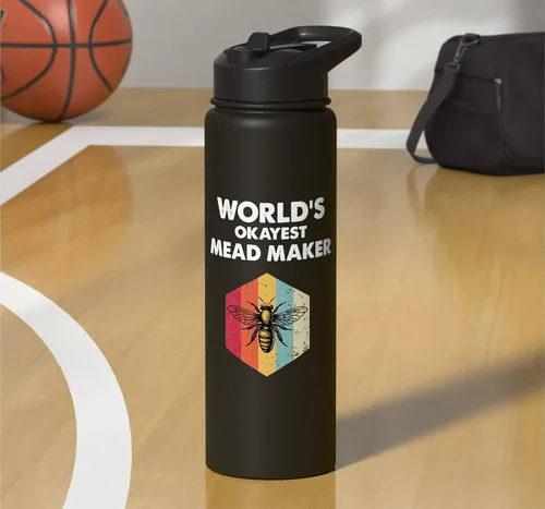 Vista 7 de Okayest Mead Maker Meadmaking Mead Homebrew Brewer Men's Stainless Steel Insulated Water Bottle