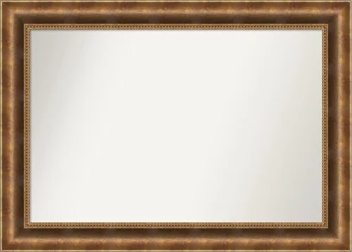 Vista 254 de Amanti Art Espejo de pared personalizado no biselado (25 x 25 pulgadas), marco de bronce acentuado, varios tamaños personalizados, espejo de baño