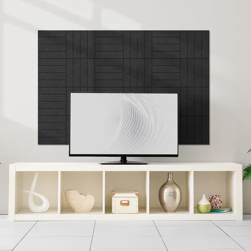Vista 8 de Vieshful Paneles acústicos autoadhesivos – Paneles de pared insonorizados de alta densidad de 12 x 12 x 0.4 pulgadas, panel de pared acústico