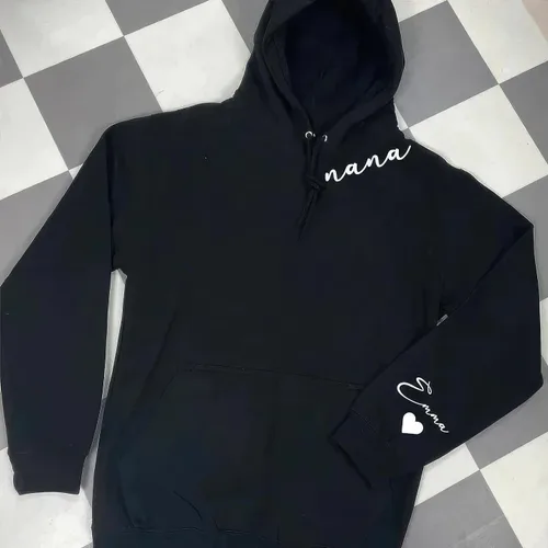 Vista 5 de NAZENTI Custom Mama Embroidered Sweatshirt With Kids Names Sleeve-New Mom Gift Personalized, Mama Birthday