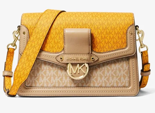 Vista 5 de Michael Kors Daniela - Bolso bandolera grande de cuero Saffiano, Sunshine Multi