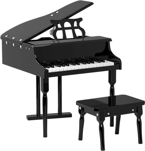 Vista 13 de Costzon Piano Clásico para Niños, Piano de Juguete de Madera con 30 Teclas, con Soporte para Partituras y Banco, Mini Juguete Musical para Niños